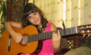 "Julia playing guitar" 